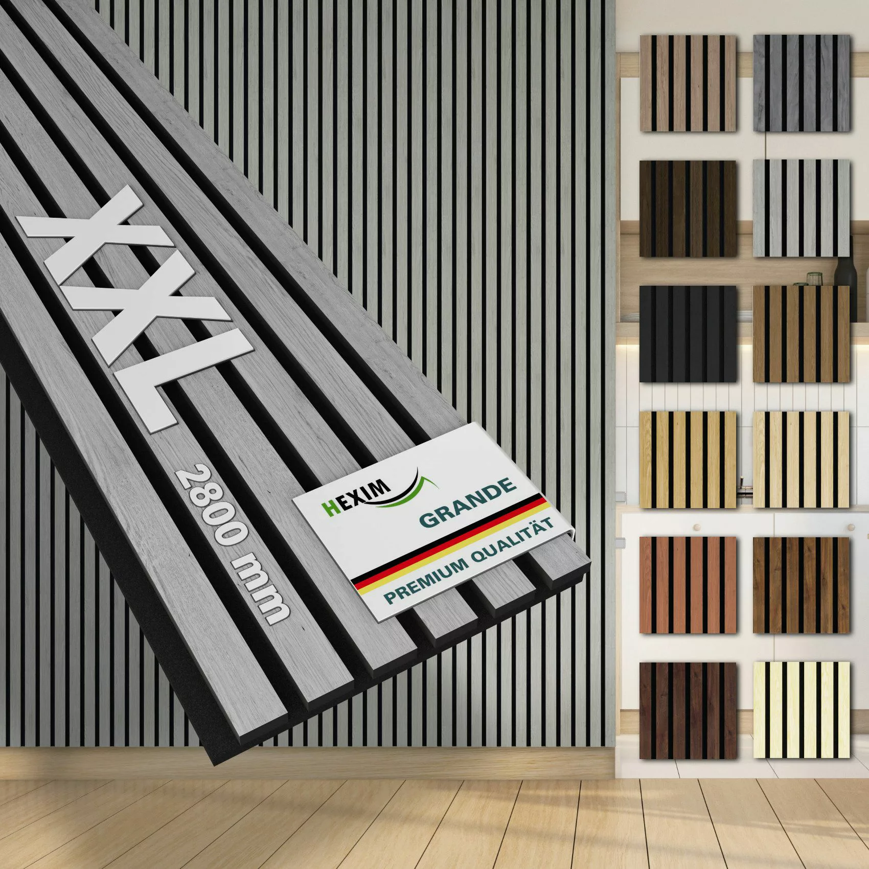 Hexim Wandpaneel, (Akustikpaneele 280x30cm Holzpaneele Grande günstig online kaufen