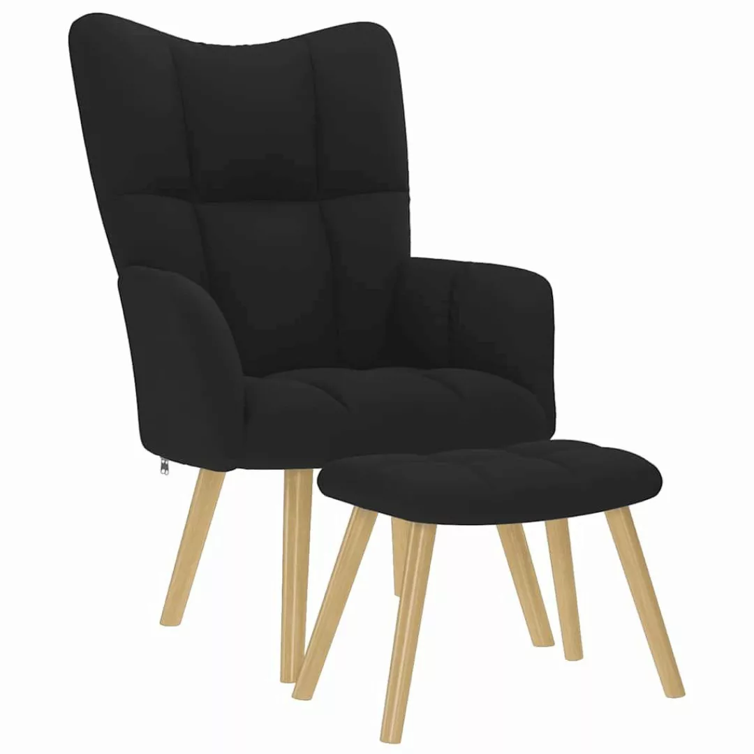 vidaXL Sessel Relaxsessel mit Hocker Schwarz günstig online kaufen