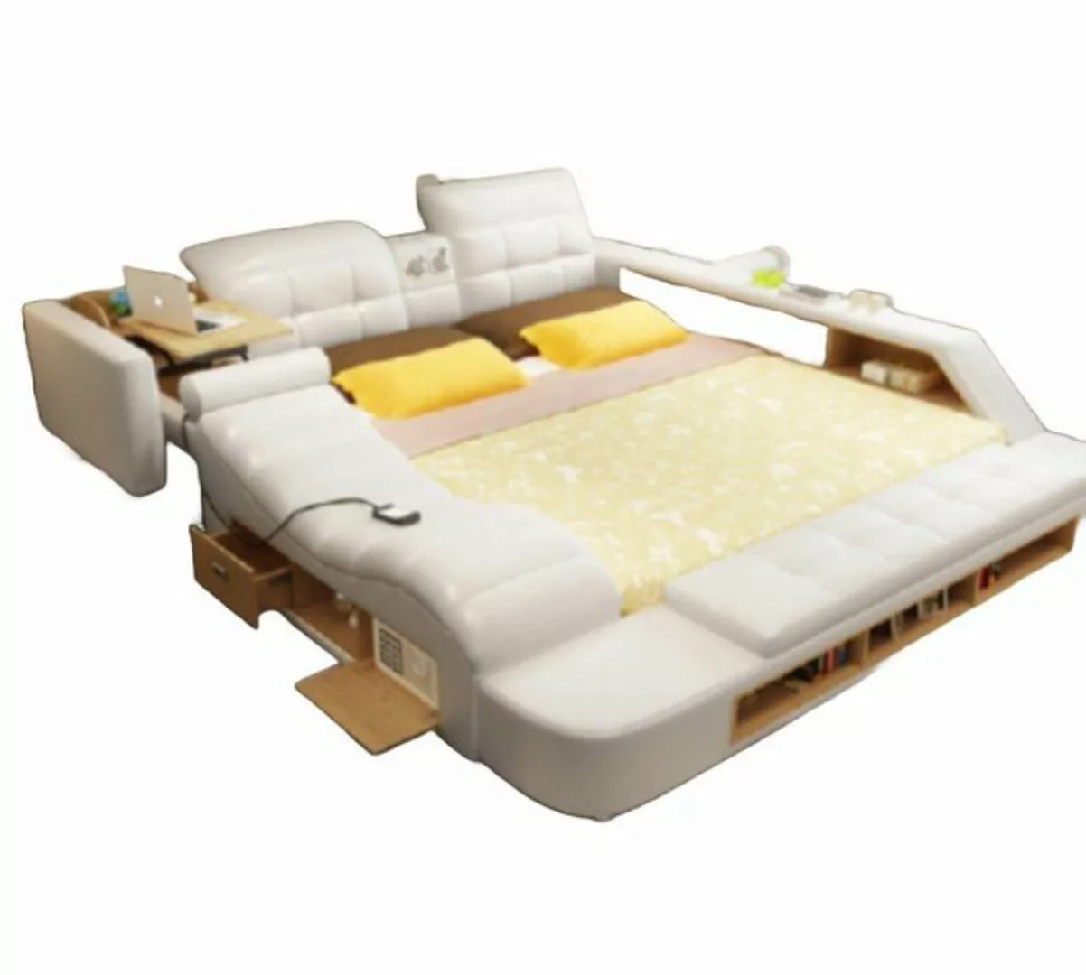 JVmoebel Bett, Doppel Design Leder Bett Polster Betten Moderne Hotel Multif günstig online kaufen