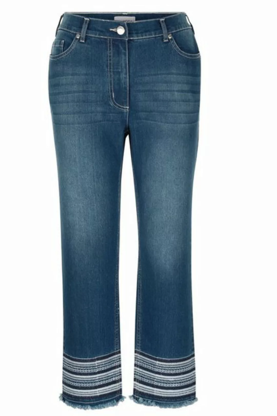 MIAMODA Regular-fit-Jeans 3/4-Jeans Slim Fit Saumstickerei 5-Pocket günstig online kaufen