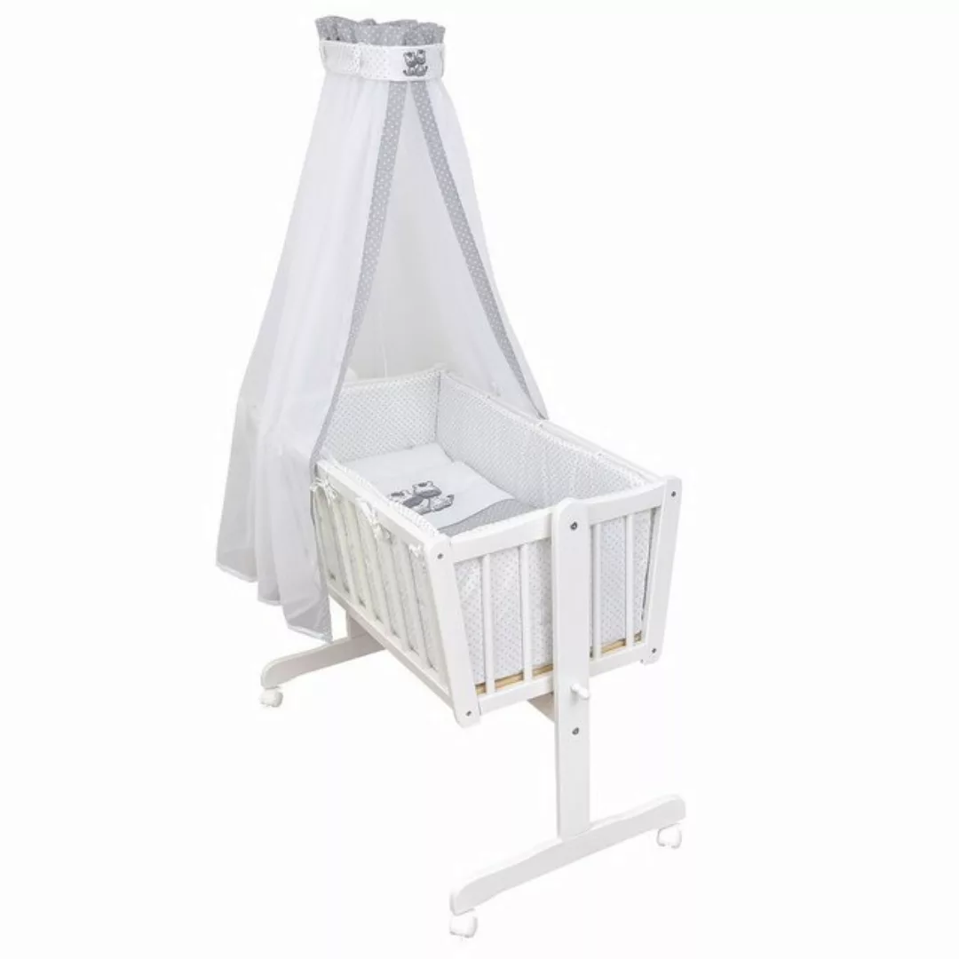 Baby-Delux Stubenbett Babywiege Komplettset, Schaukelwiege Weiß 90x40cm Kom günstig online kaufen