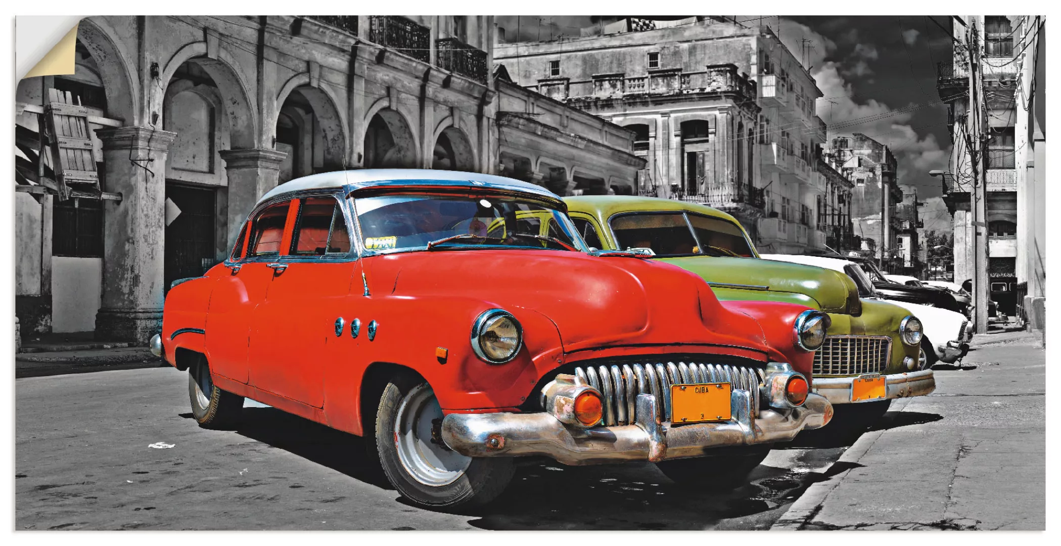 Artland Wandbild »Ansicht von bunten Havanna Autos«, Auto, (1 St.), als Alu günstig online kaufen
