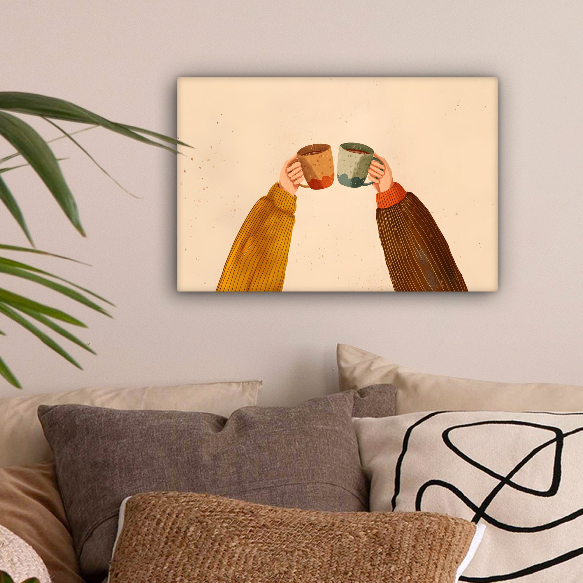 OneMillionCanvasses® Leinwandbild Illustration - Becher - günstig online kaufen