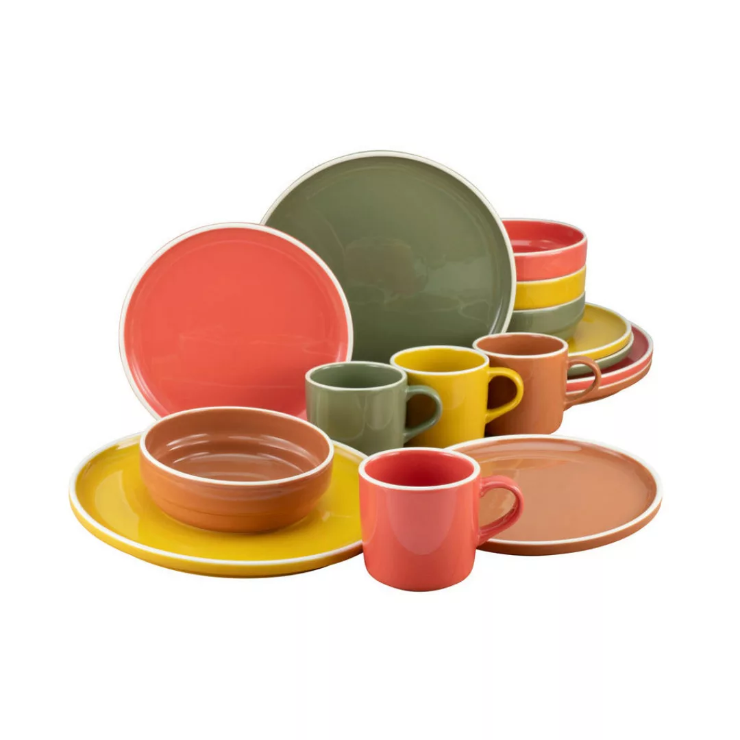 CreaTable Kombiservice INDIAN SUMMER multicolor Steingut 16 tlg. günstig online kaufen