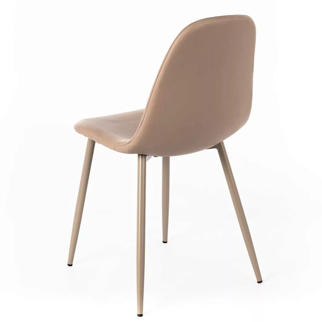 Kunstleder Stühle in Taupe Retro Design (4er Set) günstig online kaufen