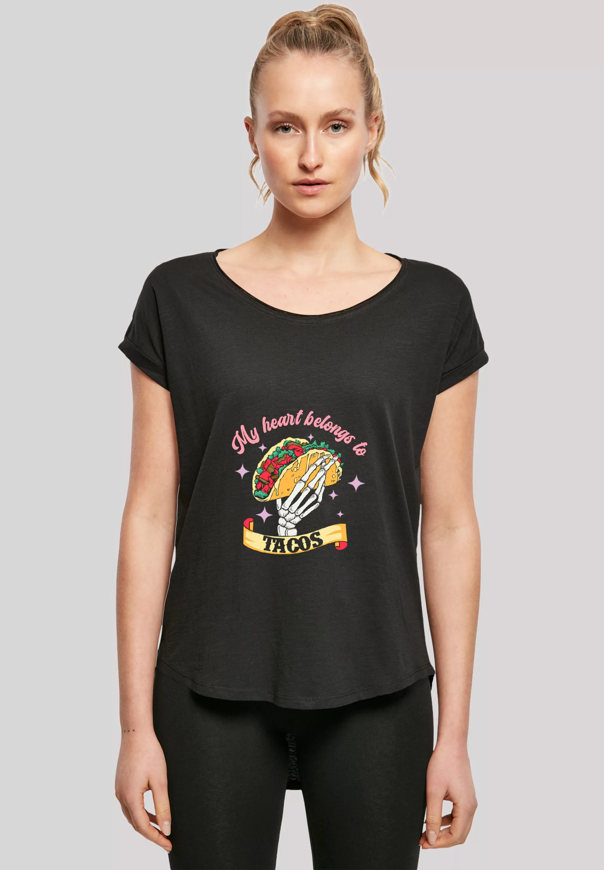 F4NT4STIC T-Shirt "Anti Valentinstag My Herz belongs to tacos", Premium Qua günstig online kaufen