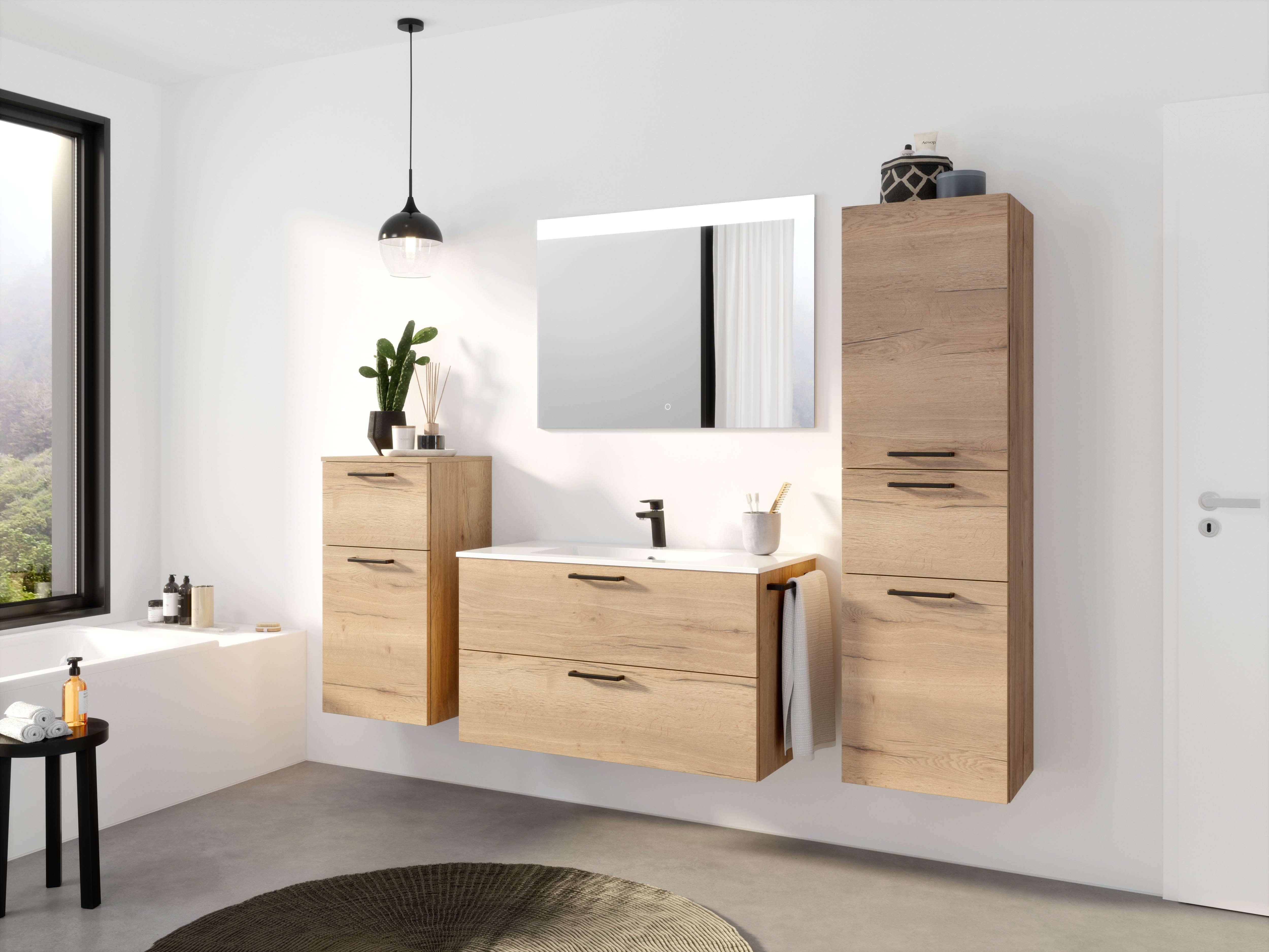 nobilia® Badmöbel-Set Tolvina, (4-St., vormontiert, mit günstig online kaufen