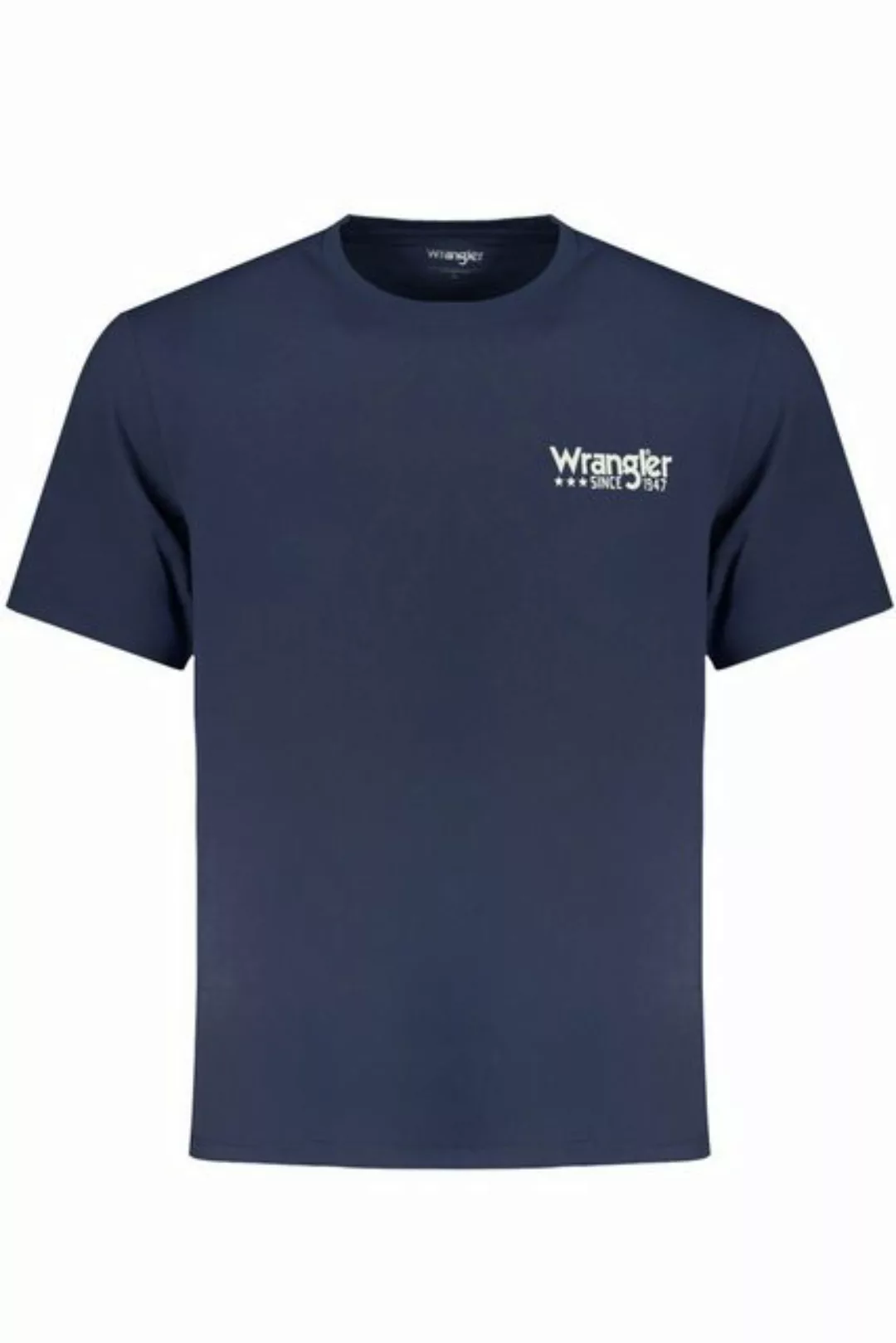 Wrangler T-Shirt Herren Kurzarm T-Shirt Blau mit Logo-Aufdruck und günstig online kaufen