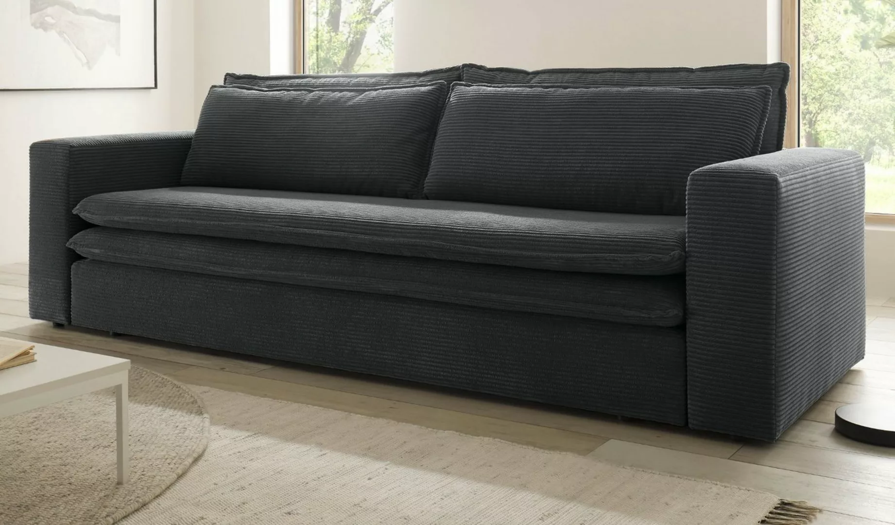 Furn.Design Schlafsofa Pesaro, Sofa 3-Sitzer Cordbezug, 4 Farben, ausklappb günstig online kaufen