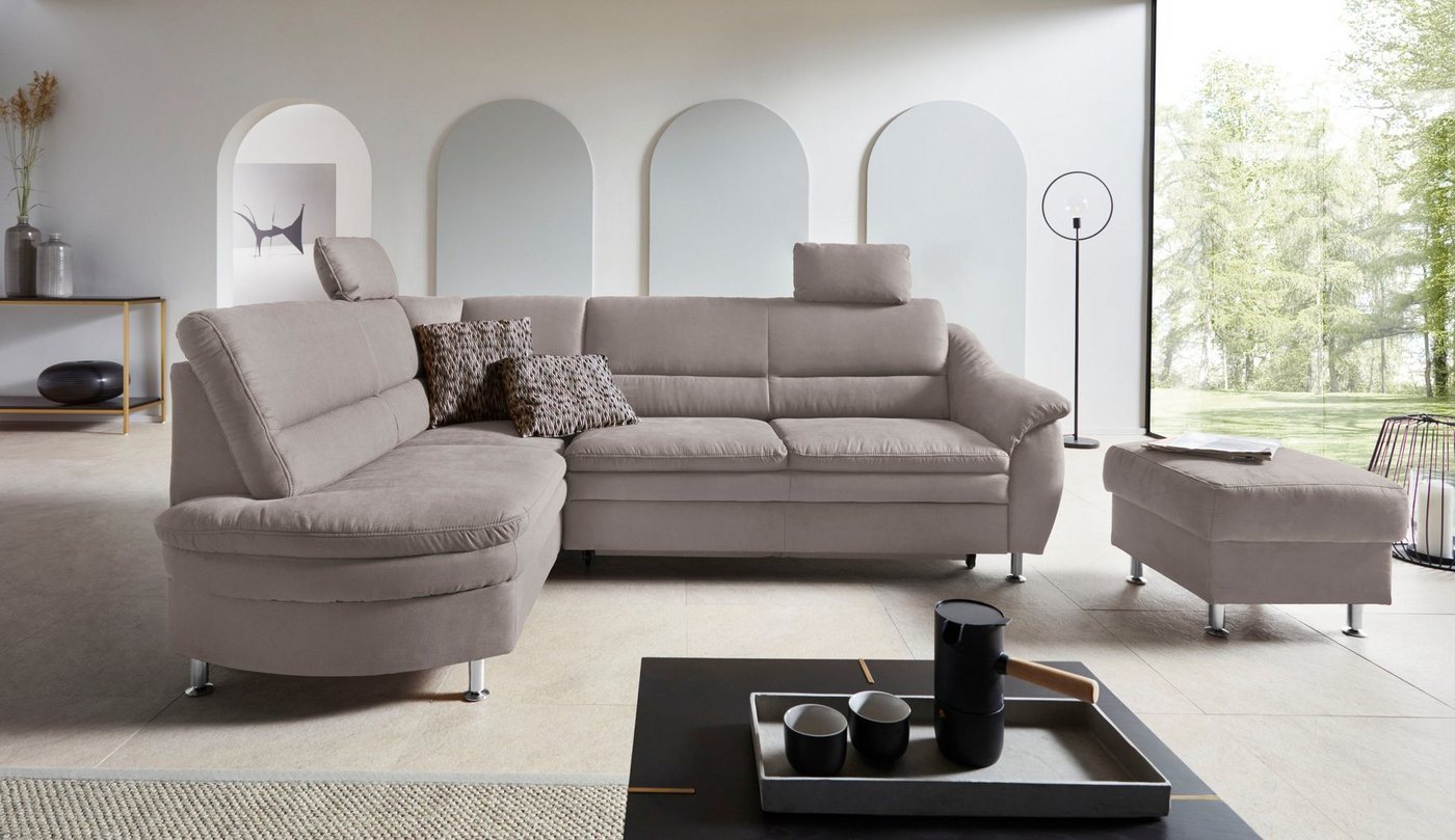 Places of Style Ecksofa "Cardoso L-Form", Federkern, wahlweise mit Bett, Sc günstig online kaufen