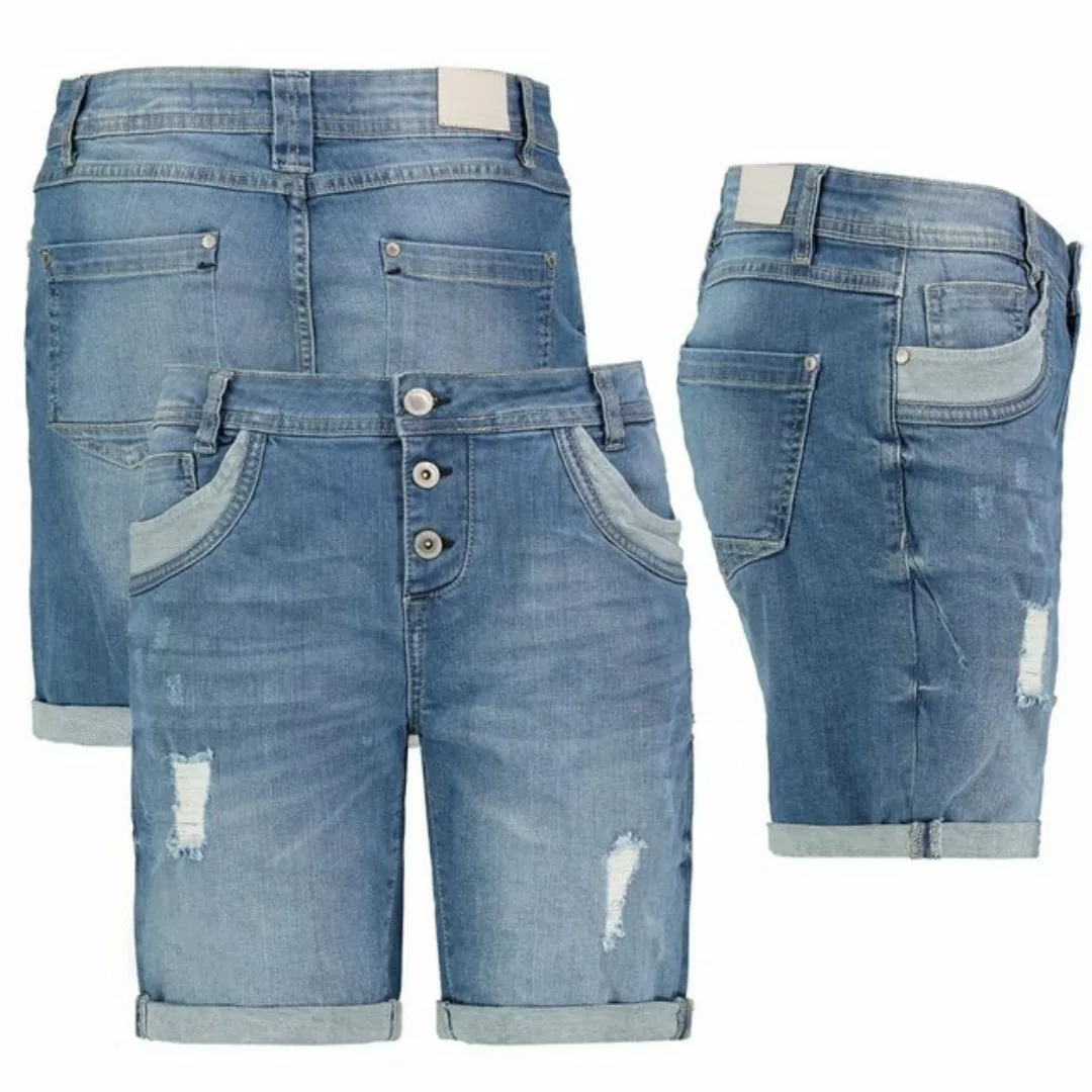 SUBLEVEL Bermudas Damen Jeans Shorts Bermuda Kurze Hose Short Denim Stretch günstig online kaufen