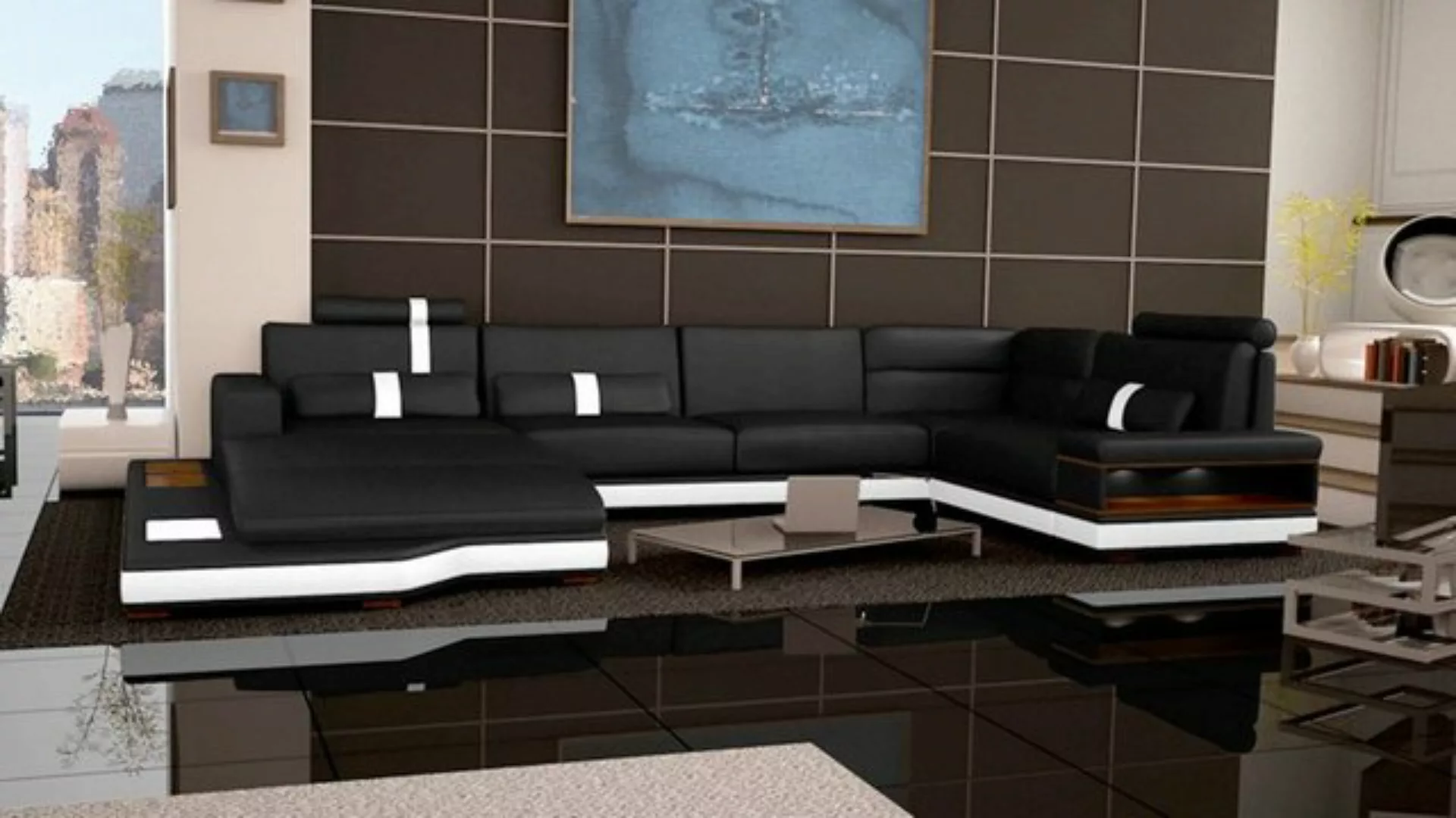 JVmoebel Ecksofa Moderne Sofa Eckgarnitur U Form Polster Ecke Couch Design, günstig online kaufen