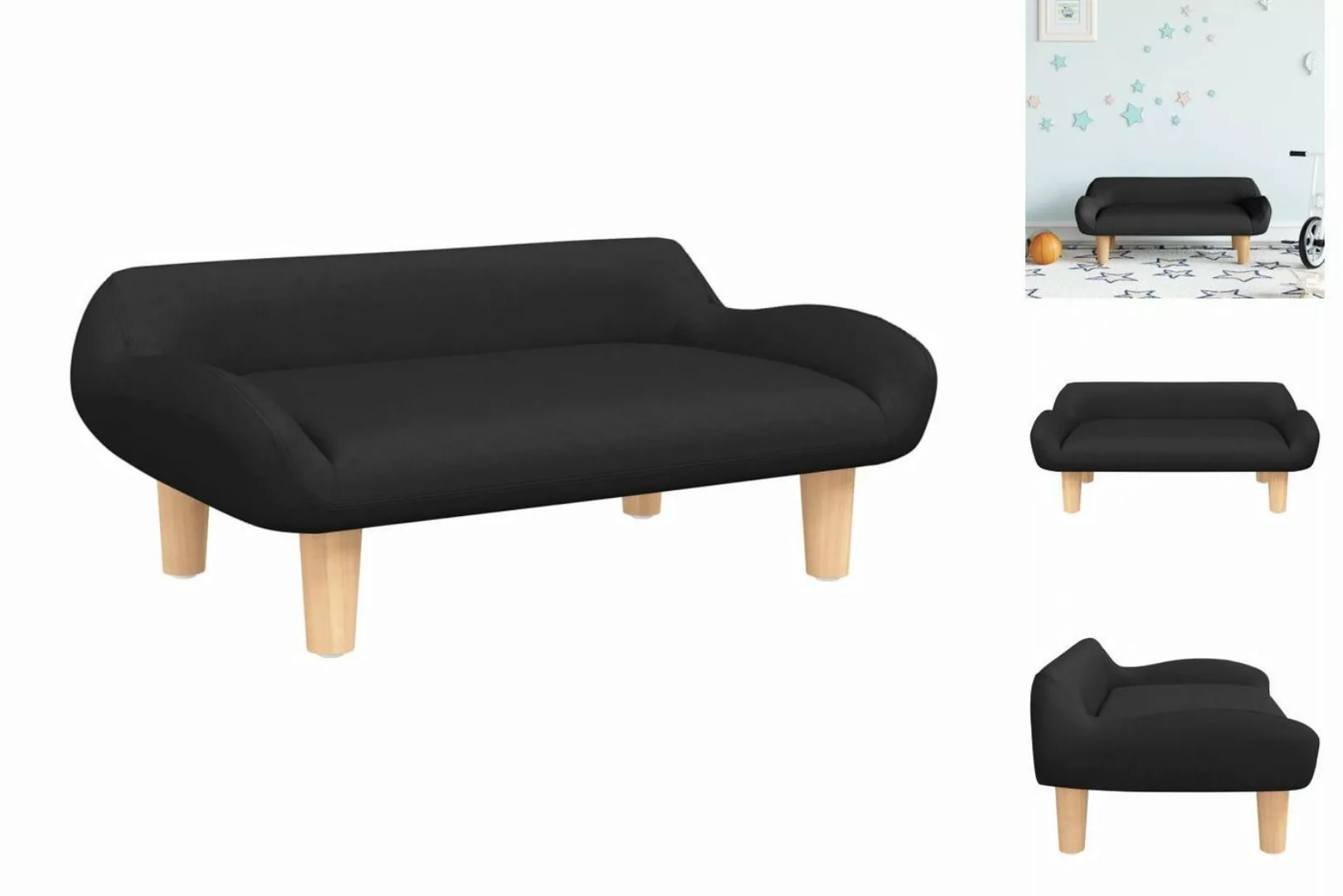 vidaXL Kindersofa Kindersofa Schwarz 70x40x24 cm Stoff Kindercouch Kindermö günstig online kaufen