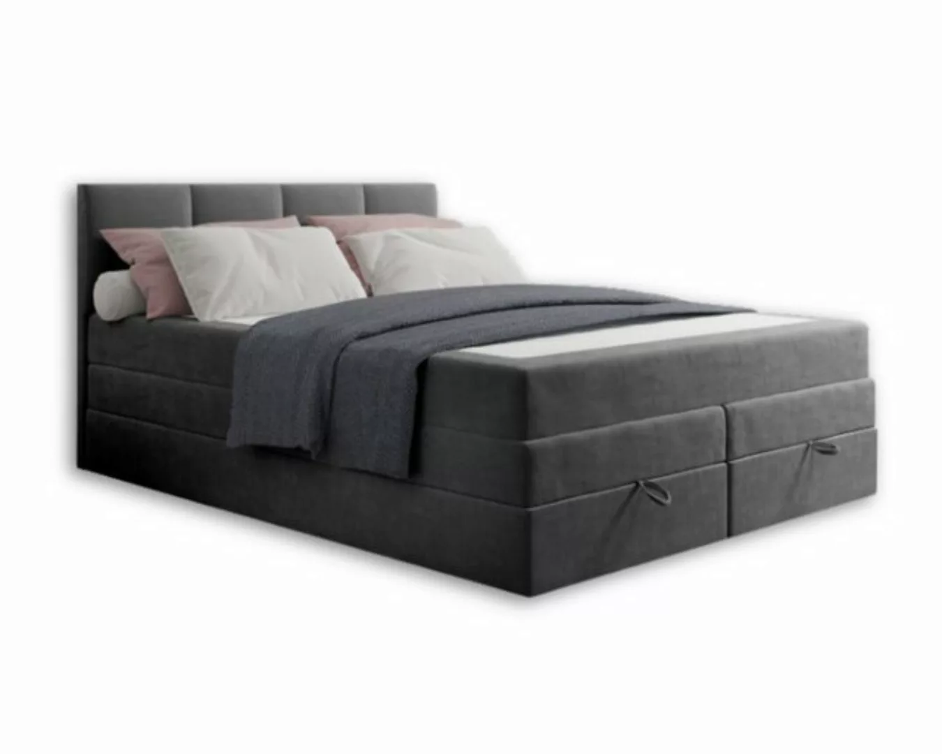 Deine Möbel 24 Boxspringbett PRADO Polsterbett Komplettbett in Velours H3+H günstig online kaufen