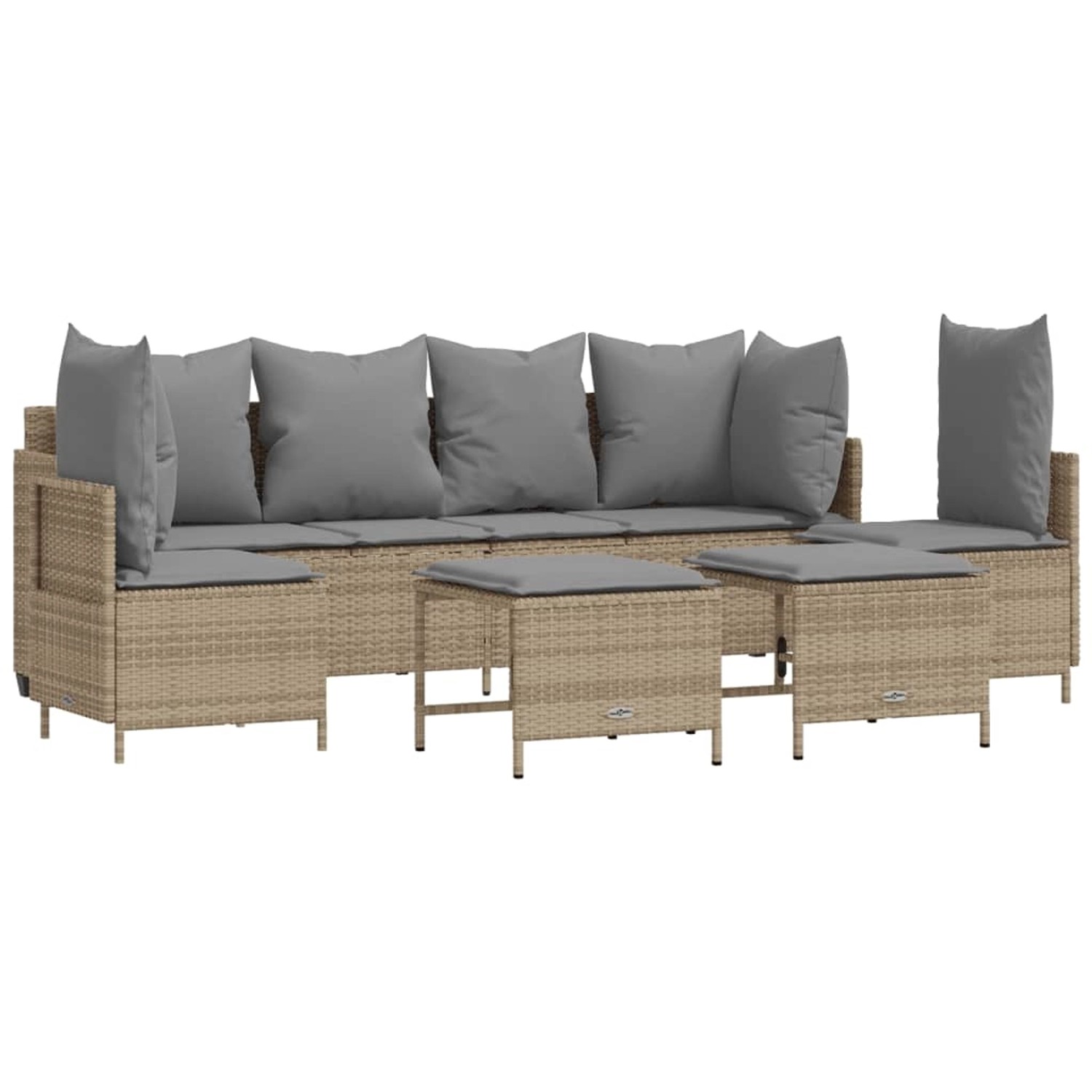 vidaXL 5-tlg Garten-Sofagarnitur mit Kissen Beige Poly Rattan Modell 191 günstig online kaufen