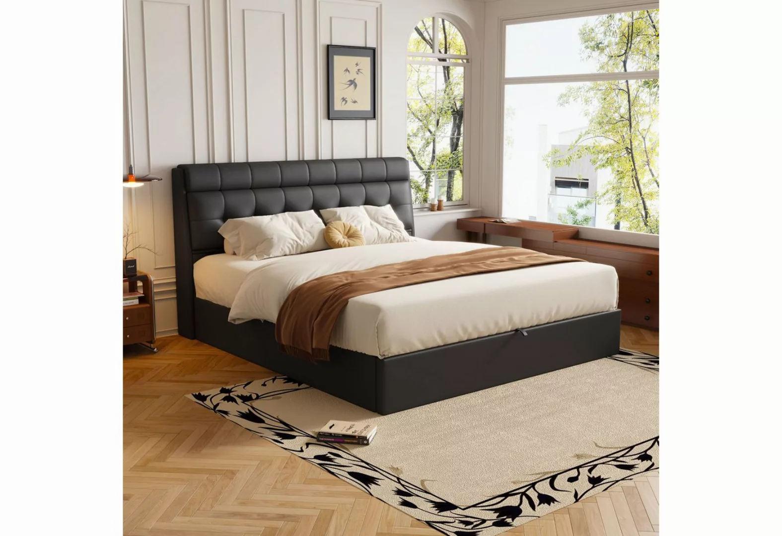 MODFU Polsterbett Hydraulisches Bett (140*200cm), mit Lattenrost, verdeckte günstig online kaufen