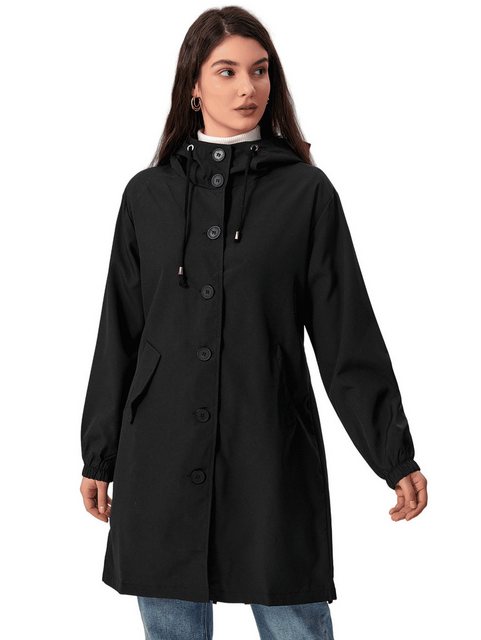 Nebelmeer Funktionsjacke Herbst wasserdichte Kapuzen Trenchcoat Damen lässi günstig online kaufen