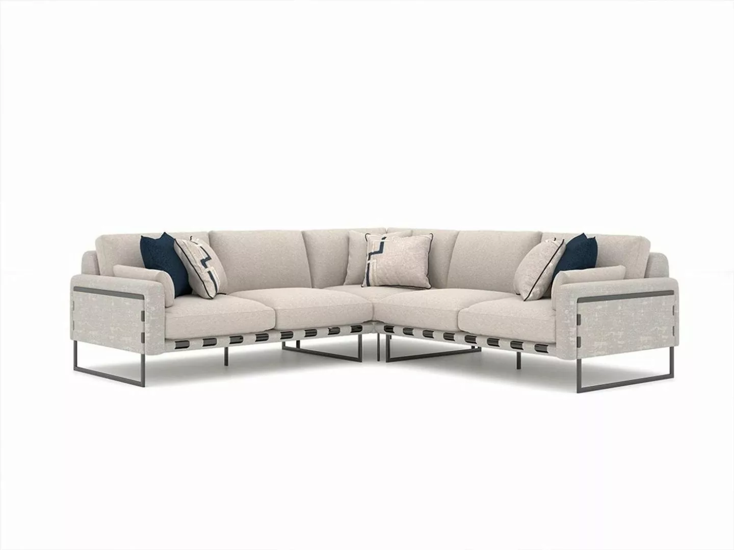 JVmoebel Ecksofa Grau Ecksofa L-Form Design Wohnzimmer Polster Textil Neu, günstig online kaufen