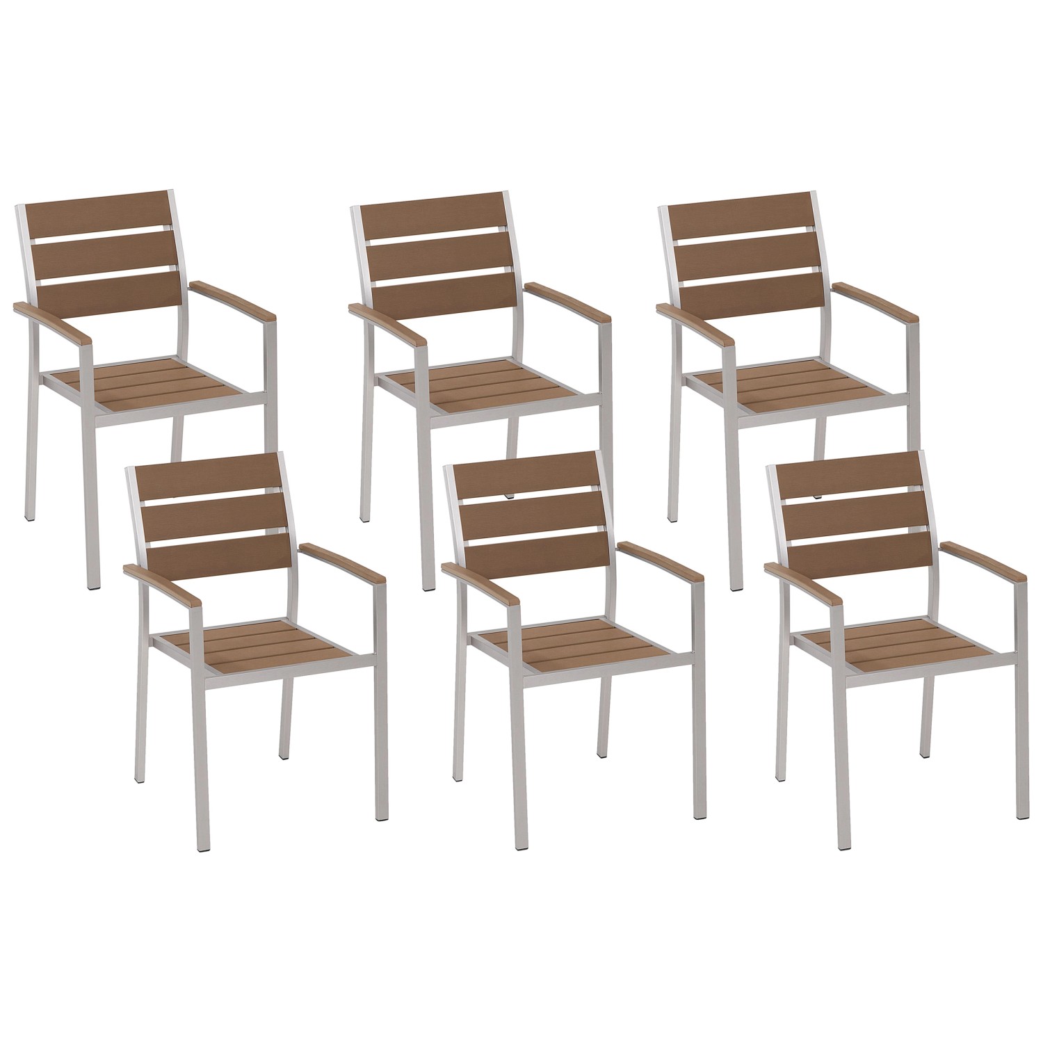 Beliani Gartenstuhl Heller Holzfarbton Silber 57x54x88 günstig online kaufen