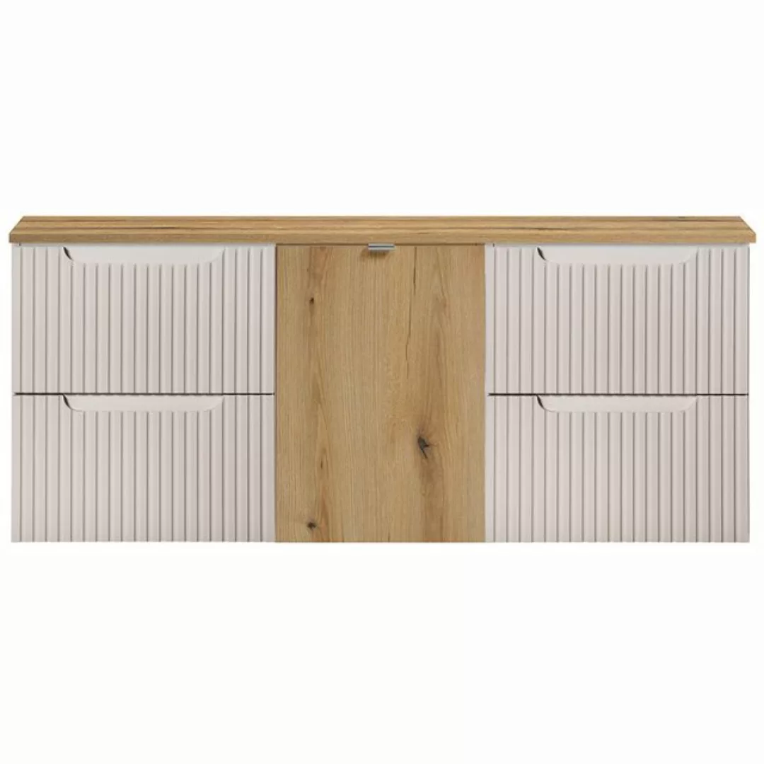 Lomadox Waschbeckenschrank NEWPORT-56-CASHMERE Waschtischunterschrank 140cm günstig online kaufen