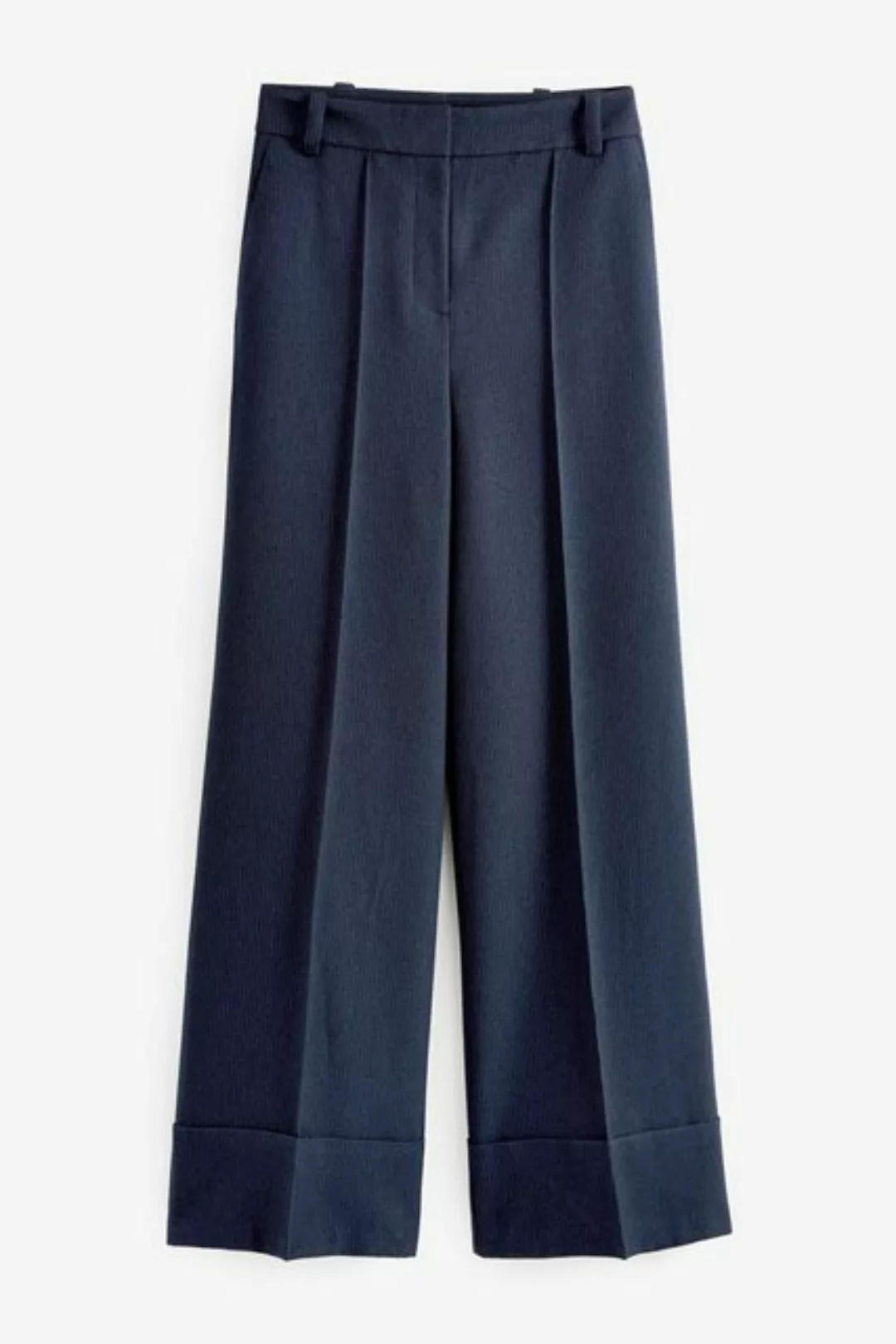 Next Stoffhose Elegante Hose mit weitem Beinschnitt und Umschlag (1-tlg) günstig online kaufen