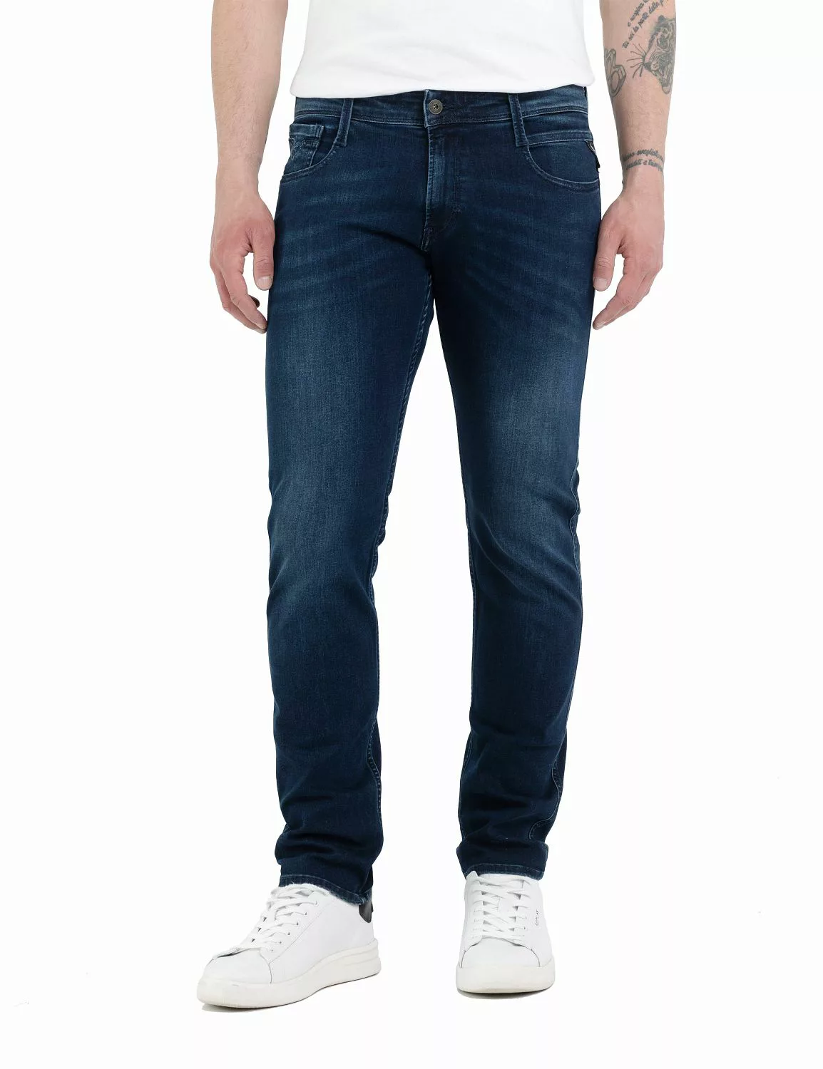 Replay Herren Jeans Anbass - Slim Fit - Grau - Dark Grey Denim günstig online kaufen