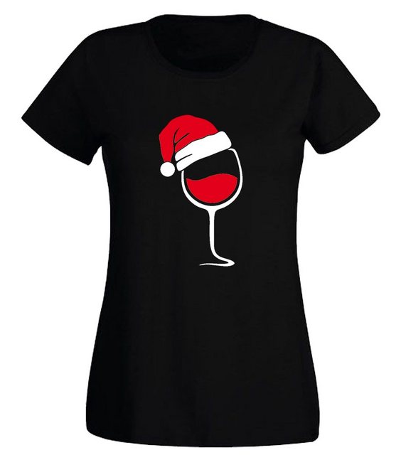 G-graphics T-Shirt Damen T-Shirt - Weihnachtsweinglas Slim-fit-Shirt, mit F günstig online kaufen