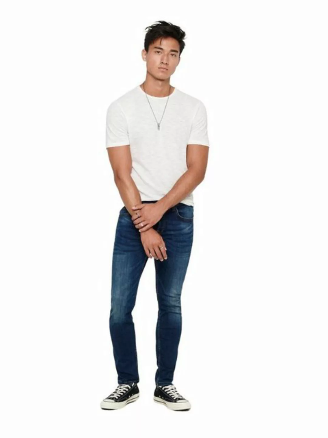 Only & Sons Herren Jeans ONSWEFT 5076 PK - Straight Fit - Blau - Medium Blu günstig online kaufen