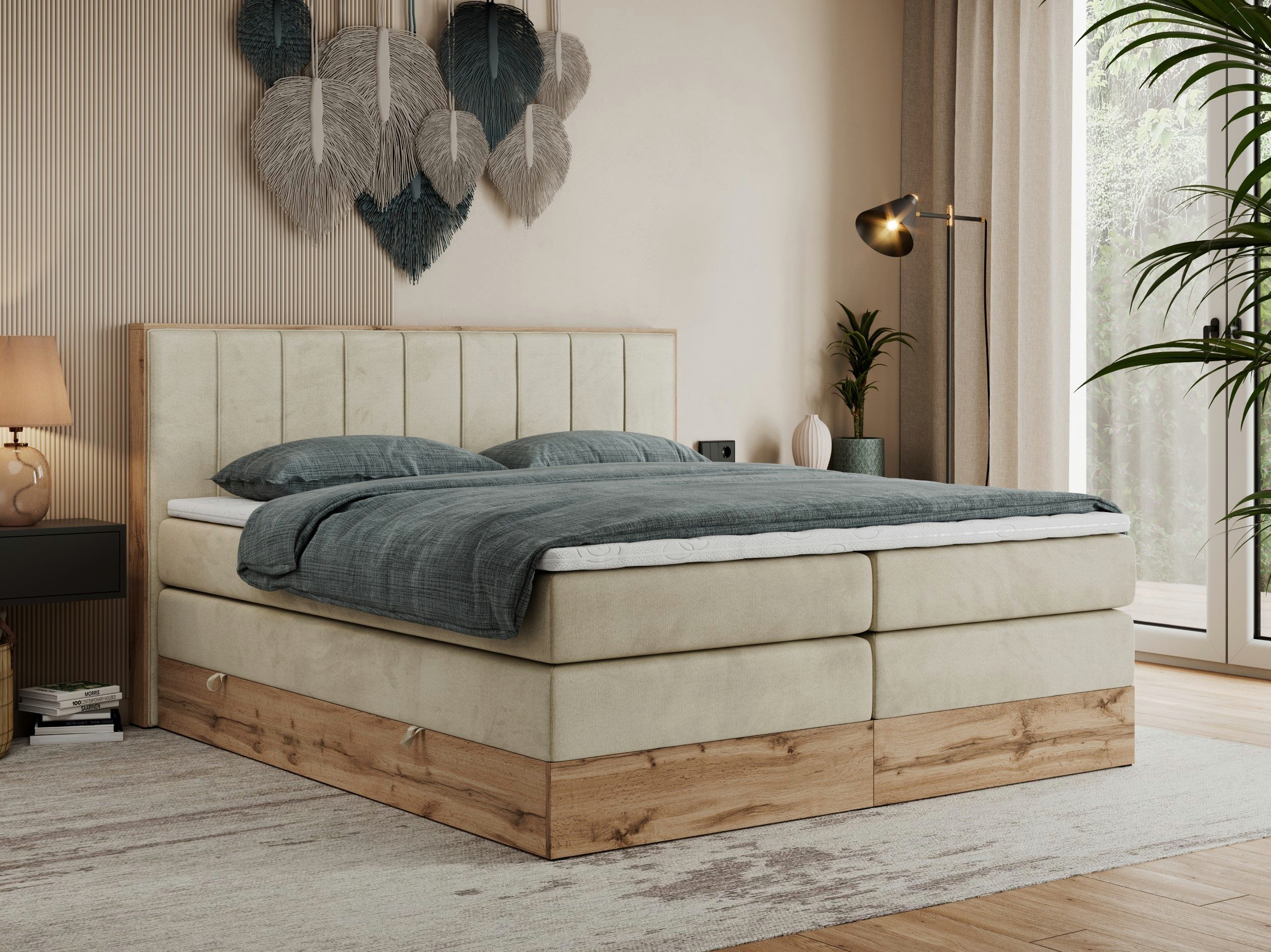 MKS MÖBEL Boxspringbett BELLISSIMO KING (Topper günstig online kaufen