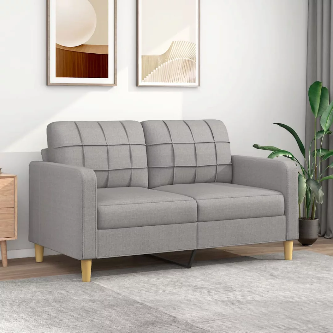 Vidaxl 2-sitzer-sofa Hellgrau 140 Cm Stoff günstig online kaufen