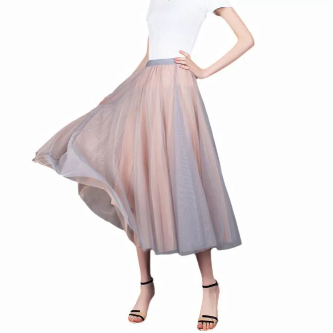KIKI Tüllrock Tüllrock Damen A-Linie Rock Damen Petticoat mit hoher Taille günstig online kaufen
