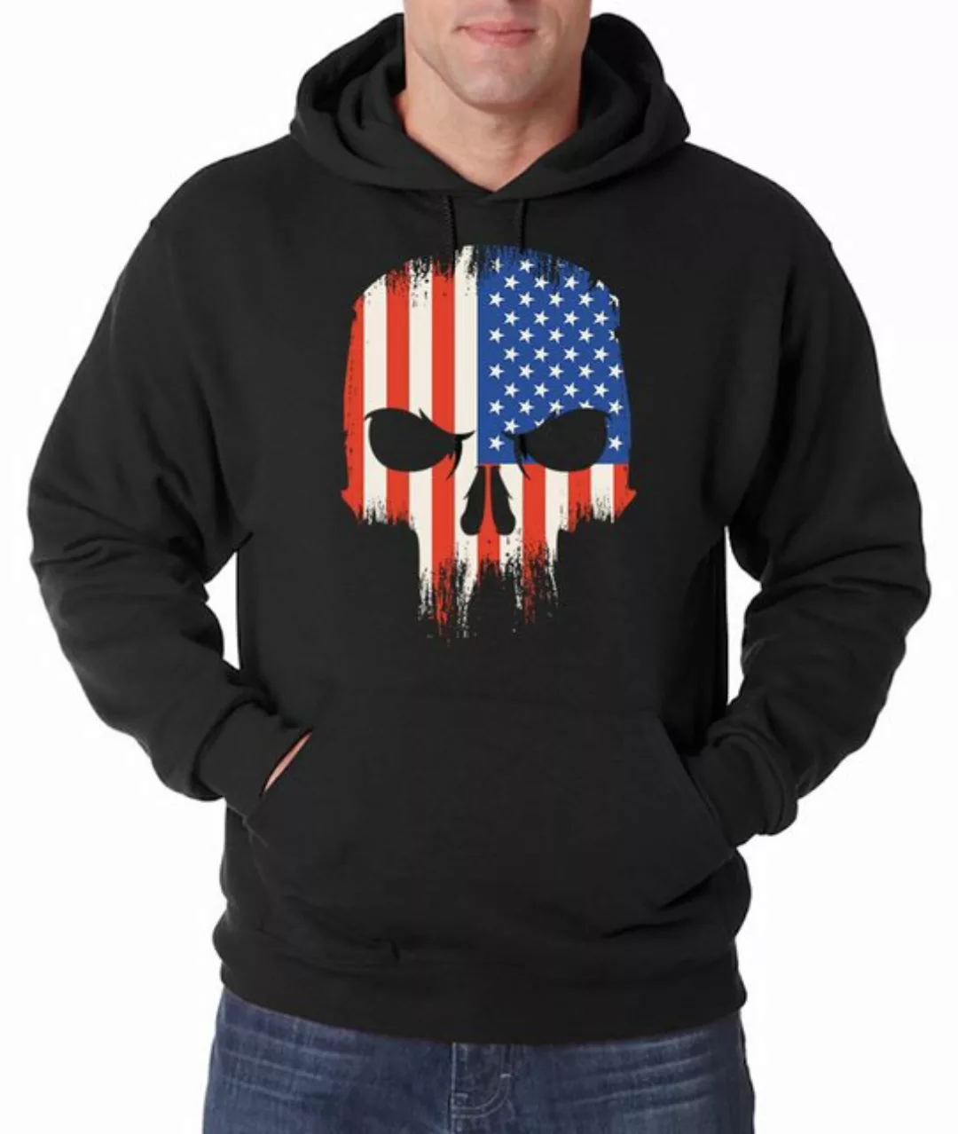 Youth Designz Kapuzenpullover USA Totenkopf Schädel Herren Hoodie Pullover günstig online kaufen