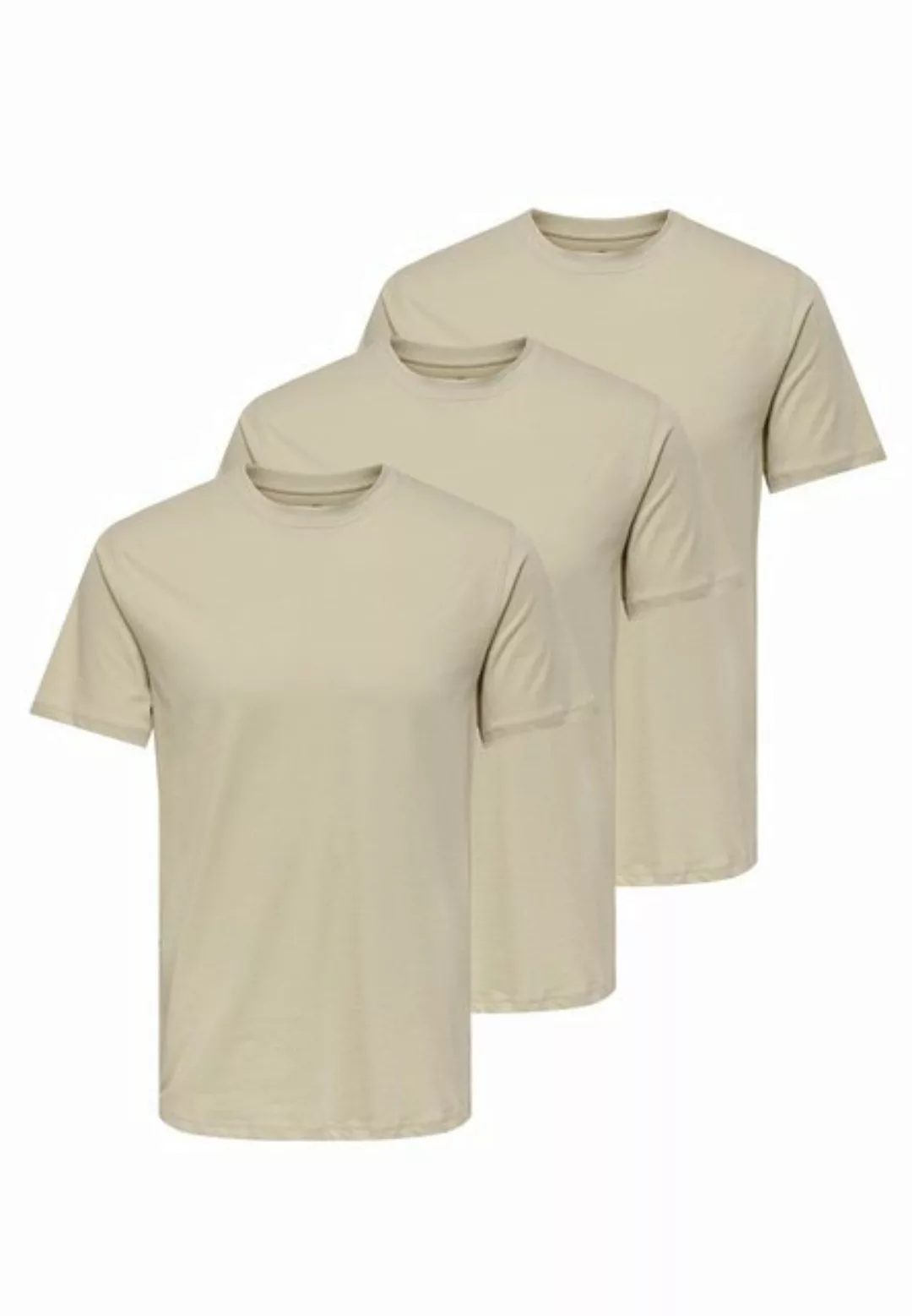 ONLY & SONS T-Shirt 3er Pack MAX (Spar-Set, 3-tlg) T-Shirt - Baumwolle - At günstig online kaufen