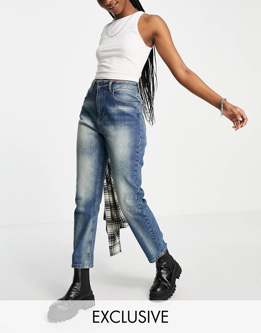 Reclaimed Vintage Inspired – 91' – Klassische Mom-Jeans in mittelblauer Was günstig online kaufen