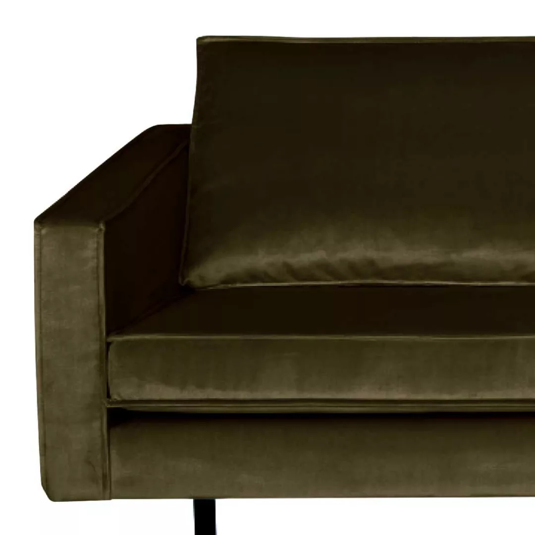2 Sitzer Sofa in Dunkelgrün Samt Retro Look günstig online kaufen