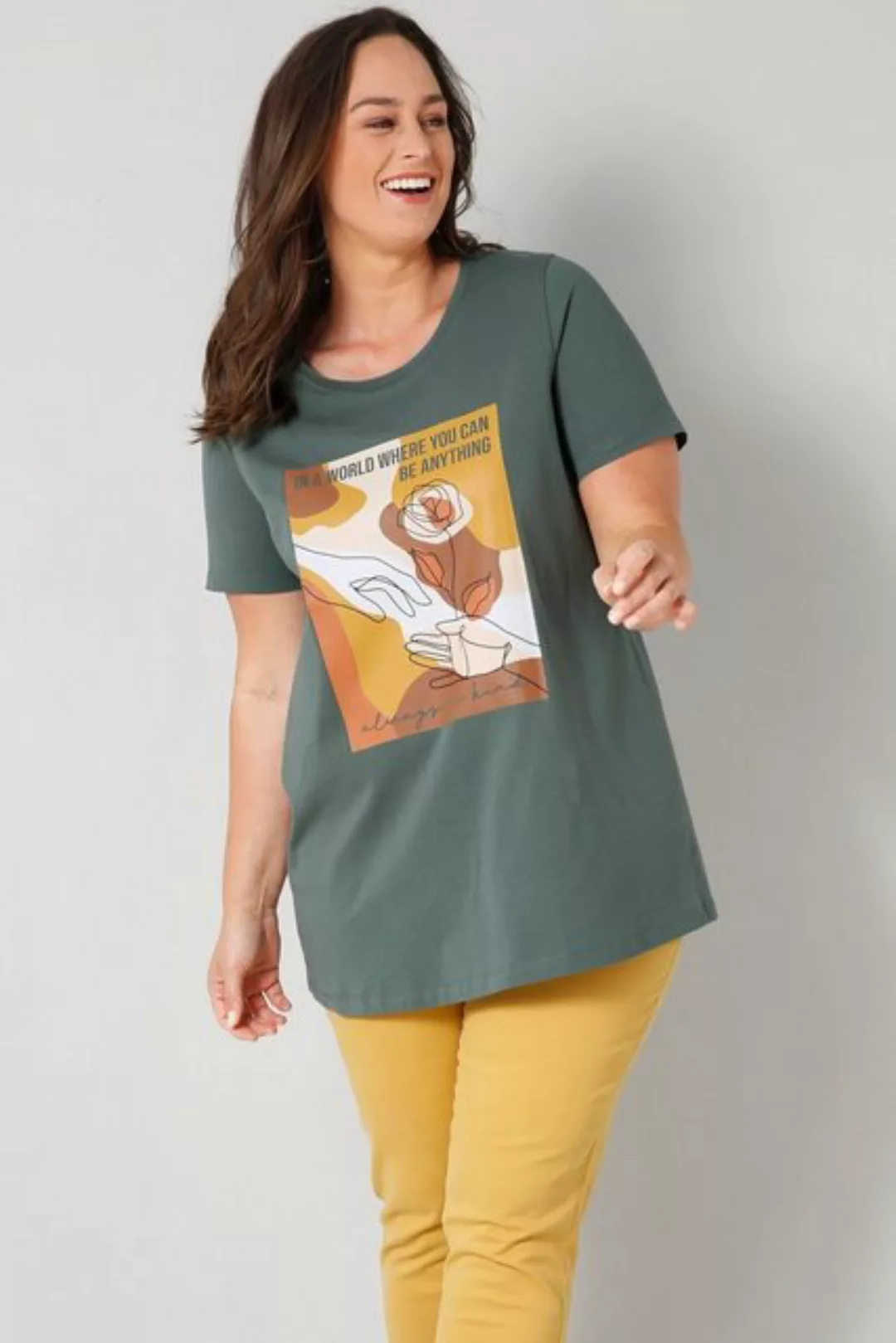 Janet & Joyce Rundhalsshirt T-Shirt großer Print Halbarm günstig online kaufen