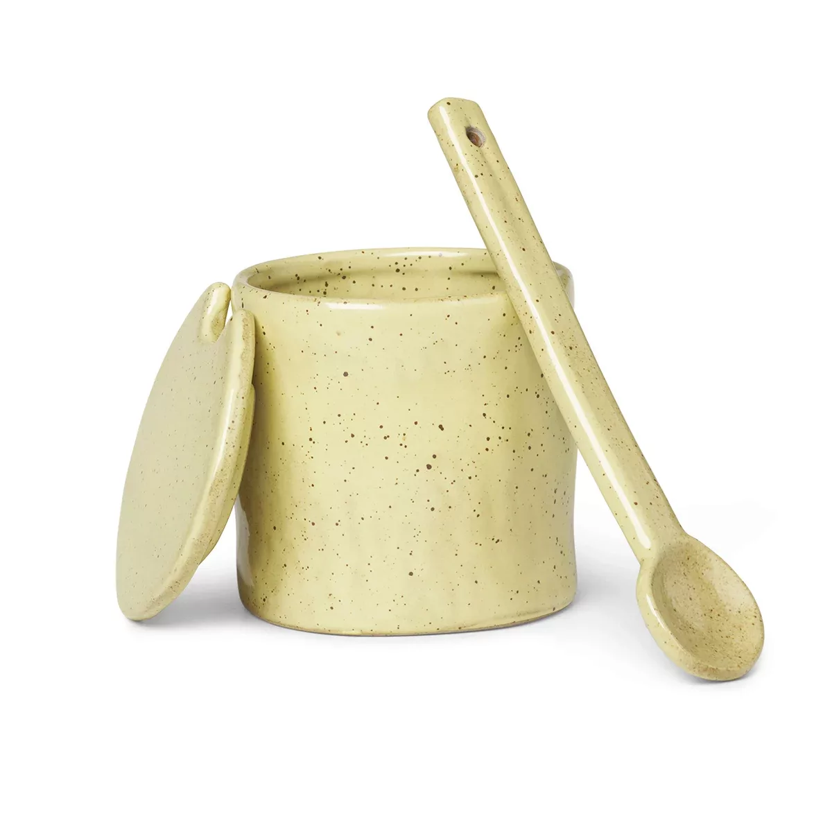 Flow Marmeladenbehälter mit Löffel Goldgesprenkelt günstig online kaufen