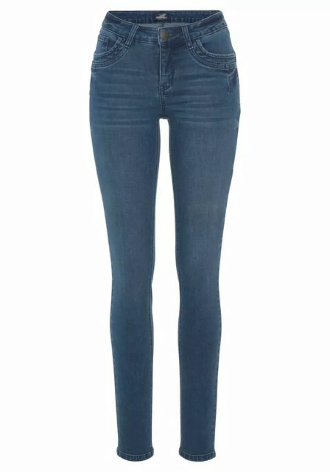 Arizona Skinny-fit-Jeans extra-enger Beinschnitt, Used-Look-Waschung, norma günstig online kaufen