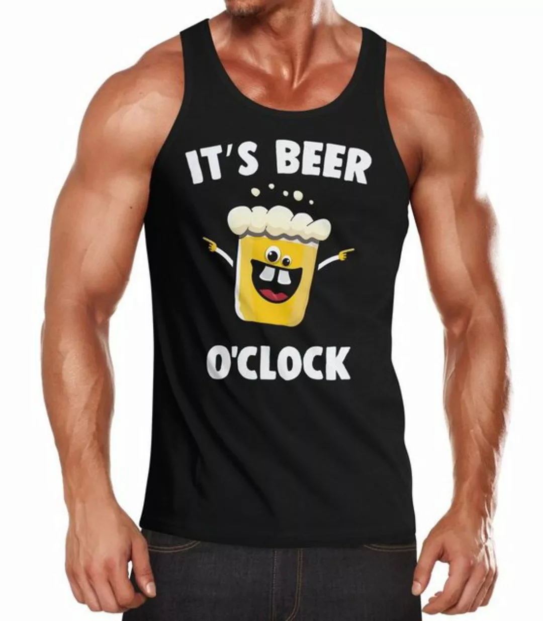 MoonWorks Tanktop It's Beer a clock - Lustiges Herren Tank-Top Shirt Bier S günstig online kaufen