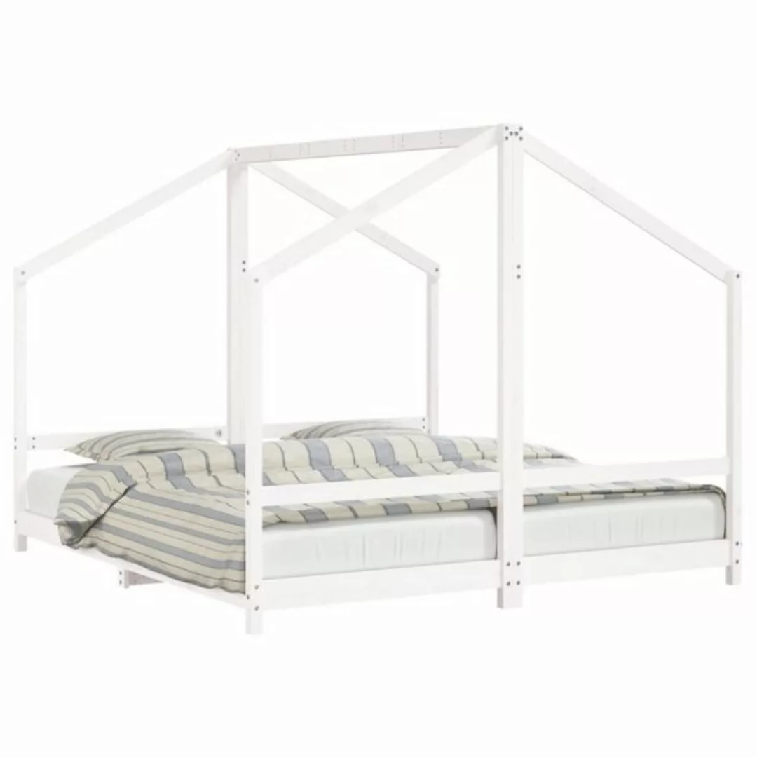 vidaXL Kinderbett Kinderbett Weiß 2x90x200 cm Massivholz Kiefer günstig online kaufen