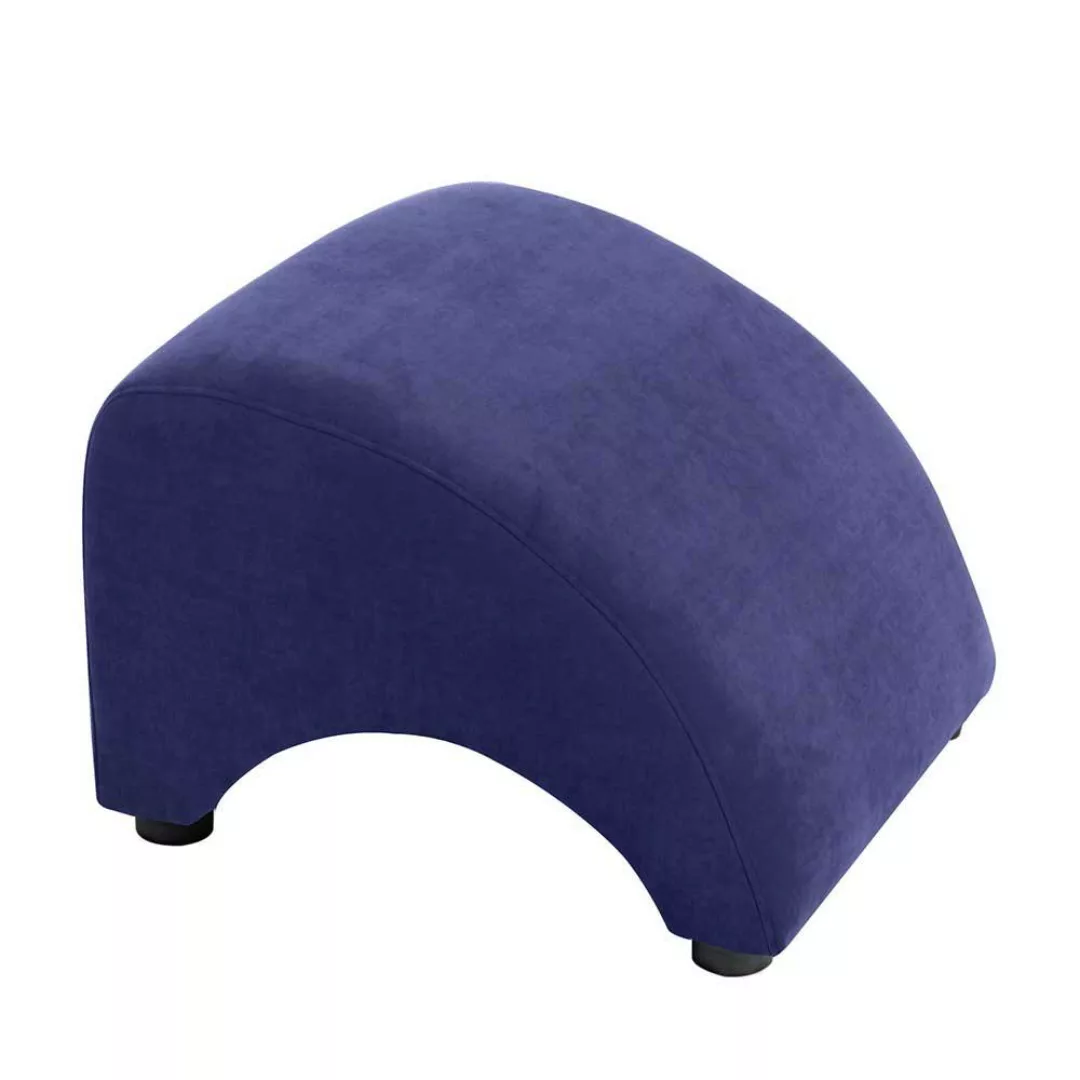 Sessel Beistellhocker in Blau Velours 52 cm breit - 37 cm hoch günstig online kaufen