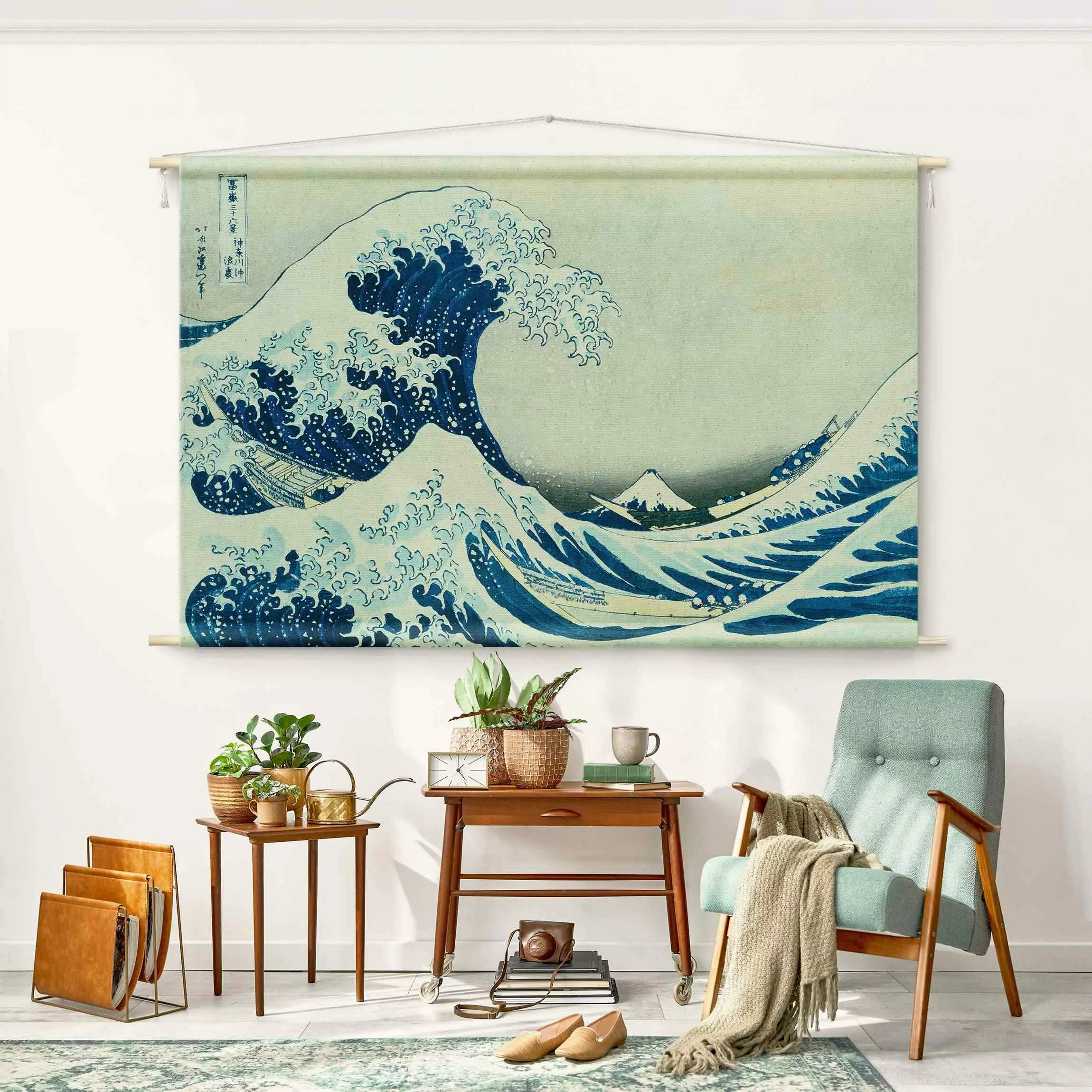 Wandteppich Katsushika Hokusai - Die grosse Welle von Kanagawa günstig online kaufen