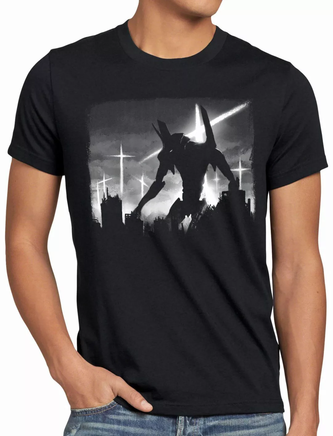 style3 T-Shirt Evangelion Cityscape neon genesis günstig online kaufen