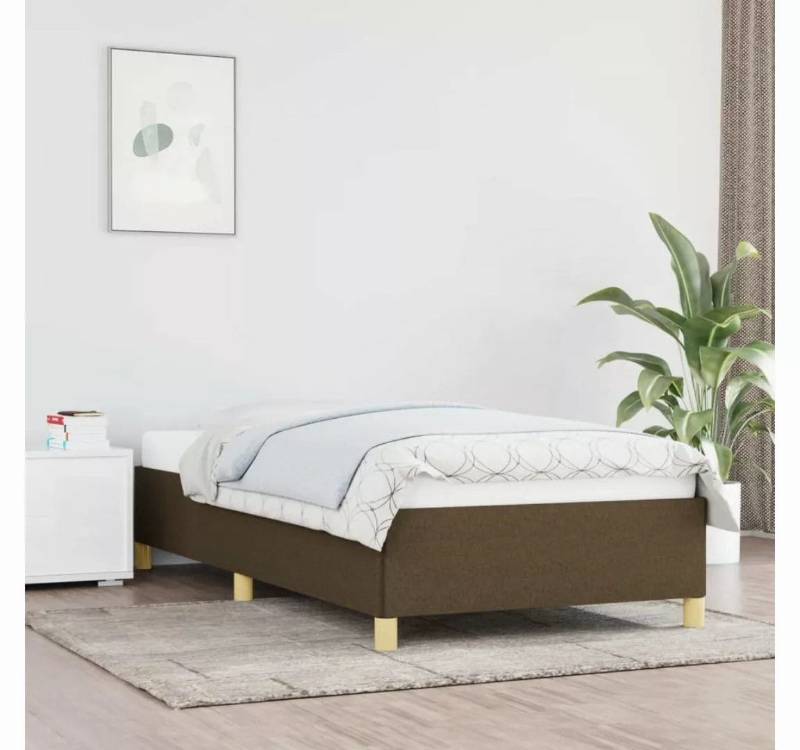 furnicato Bett Bettgestell Dunkelbraun 90x200 cm Stoff günstig online kaufen