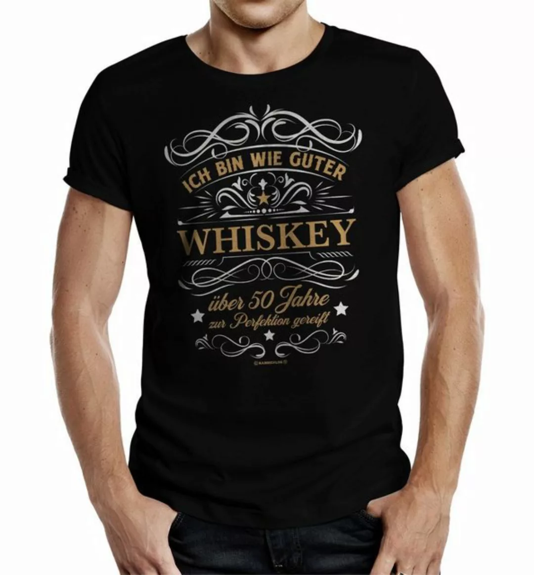 Rahmenlos T-Shirt Geschenk zum 50. Geburtstag - wie guter Whiskey 50 Jahre günstig online kaufen