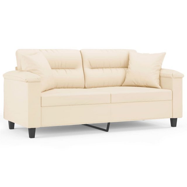 vidaXL Sofa 2-Sitzer-Sofa mit Kissen Beige 140 cm Mikrofasergewebe günstig online kaufen