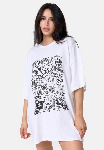 Worldclassca T-Shirt Worldclassca Oversized Print T-Shirt lang Sommer Shirt günstig online kaufen