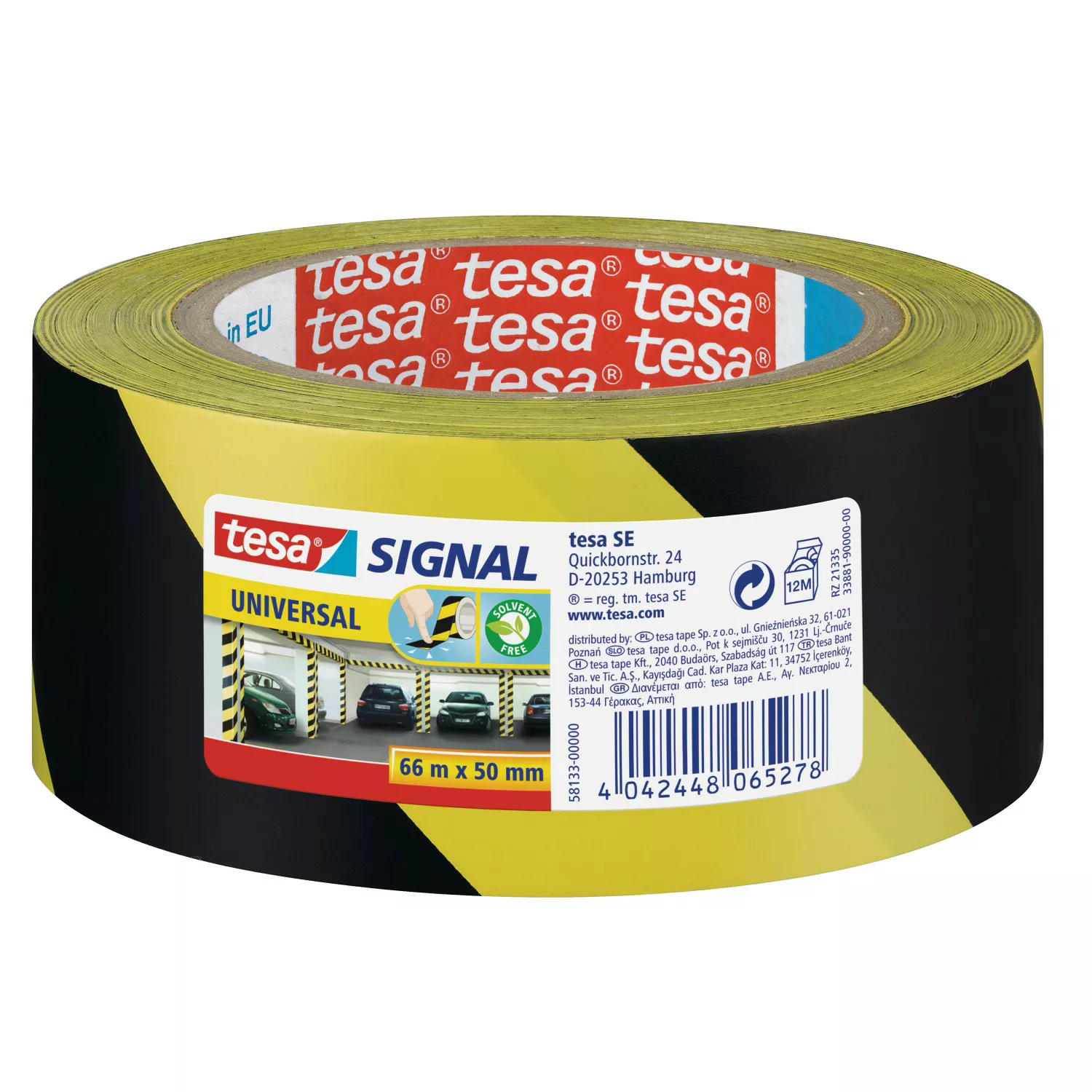 Tesa Signal Markierungsklebeband Universal Gelb-Schwarz 66 m x 50 mm günstig online kaufen