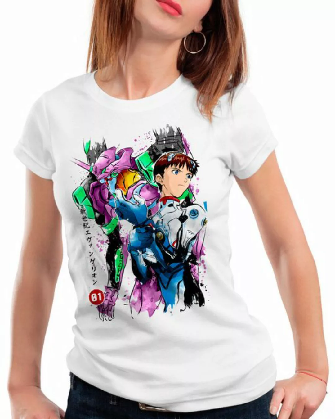 style3 T-Shirt Shinji Evangelion neon genesis evangelion anime manga günstig online kaufen