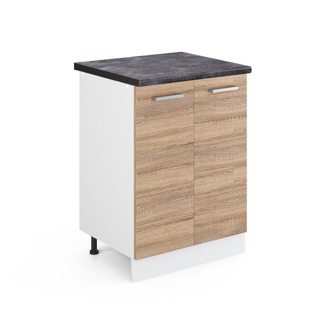 Vicco Unterschrank R-Line, Sonoma/Weiß, 60 cm, AP Anthrazit günstig online kaufen